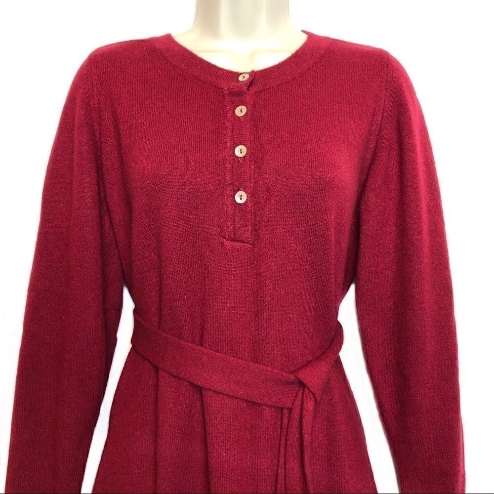 VINTAGE  100% Cashmere Dress Orvis by Jacques deLoux in Cranberry Women’s Small - Picture 3 of 10